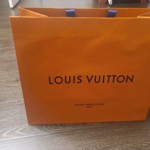 LOUIS VUITTON Empty 19"x16"x9" Shopping Gift Bag Tote Orange Paper Extra Large